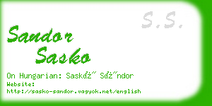 sandor sasko business card